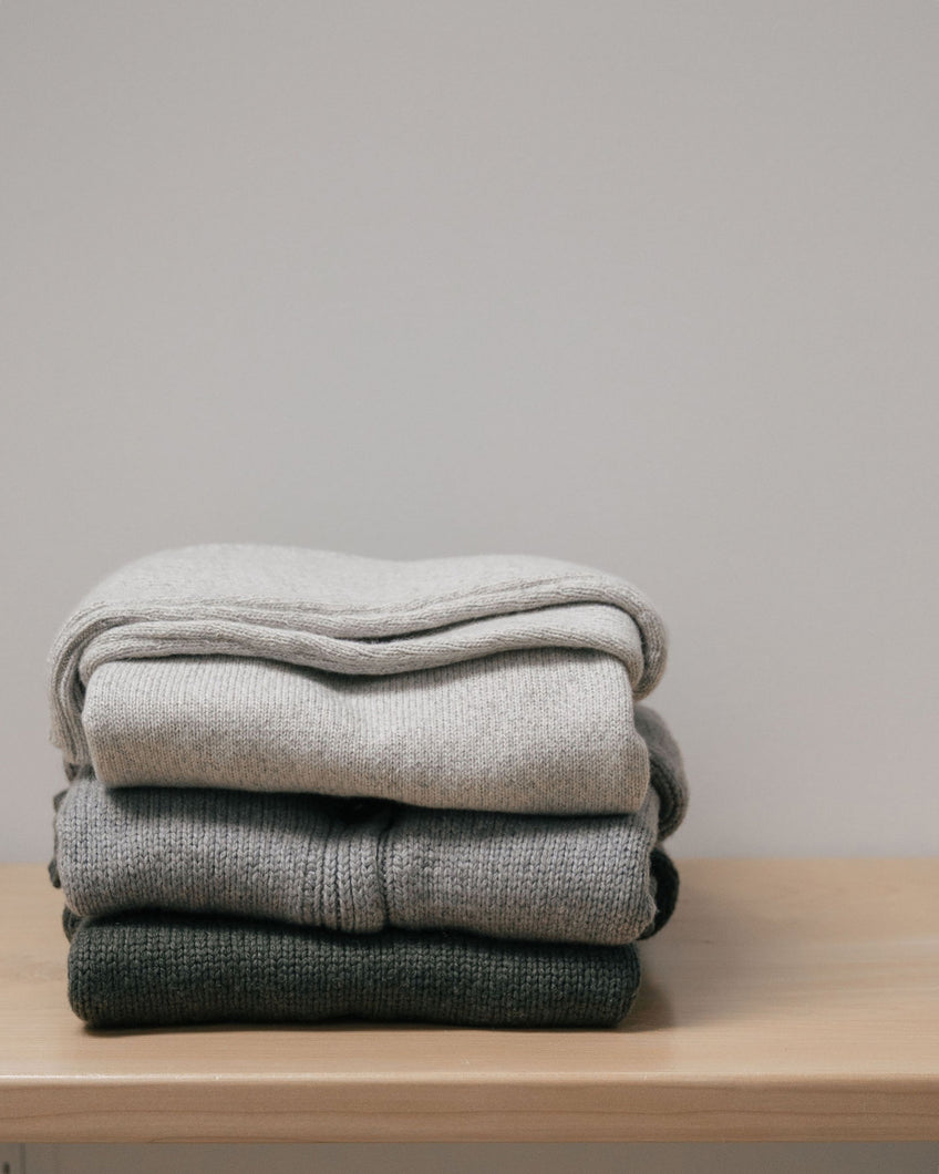 Cashmere sweater stack