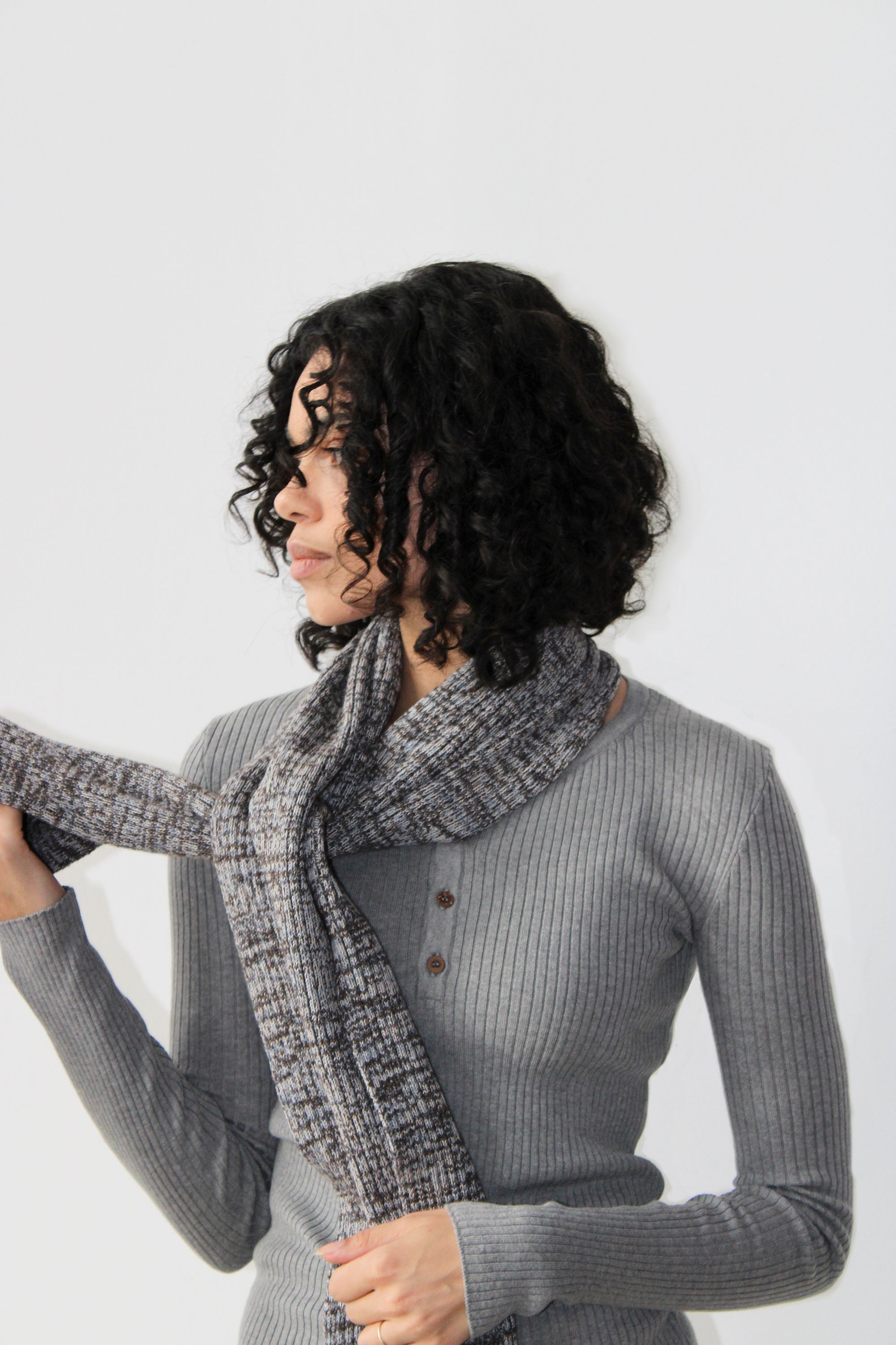 Ribbed Cashmere Scarf - Ocean